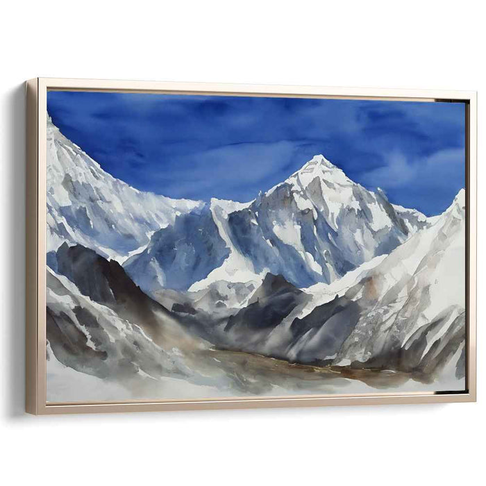 Elevated Peaks Serenity: Serene Mountain Landscape Canvas Art Print