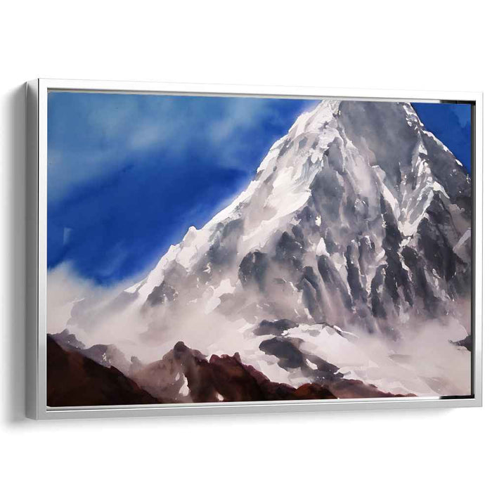 Whispers Of Winter's Breath: Realistic Snow-Capped Landscape Canvas Art Print