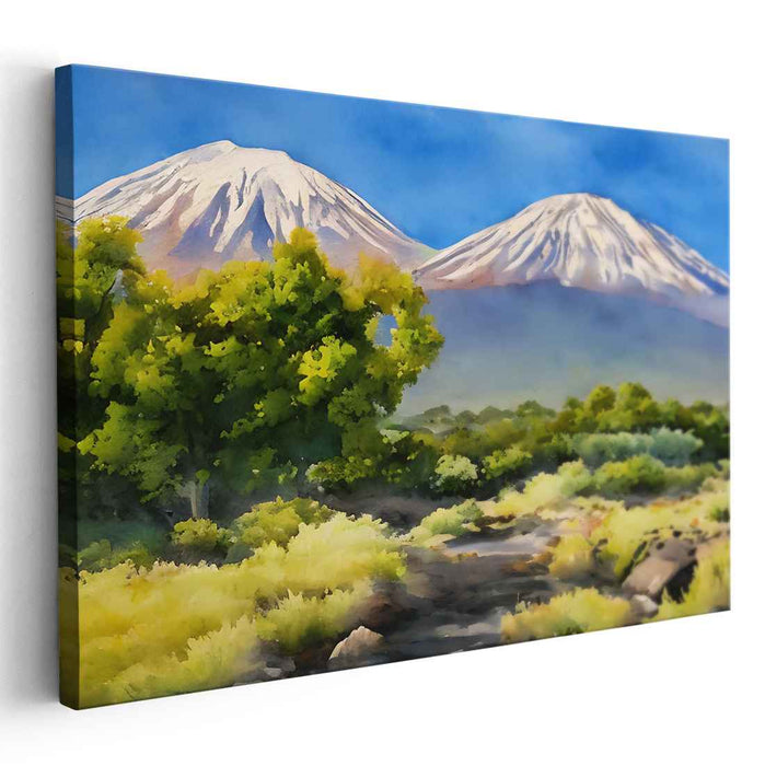 Epic Horizon Journey: Realistic Landscape with Majestic Mountains and Lush Valley