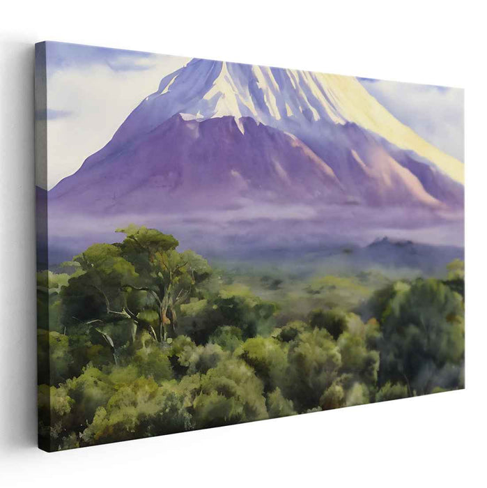 Emerald Peaks Canvas Harmony: Serene Mountain and Verdant Landscape Canvas Art