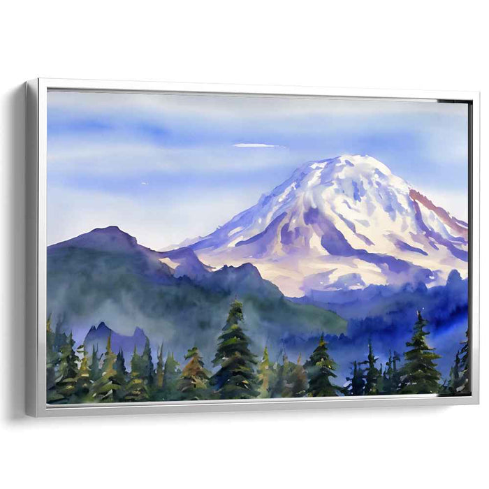 Frozen Peakscape: Snow-Capped Mountain Landscape Canvas Art Print