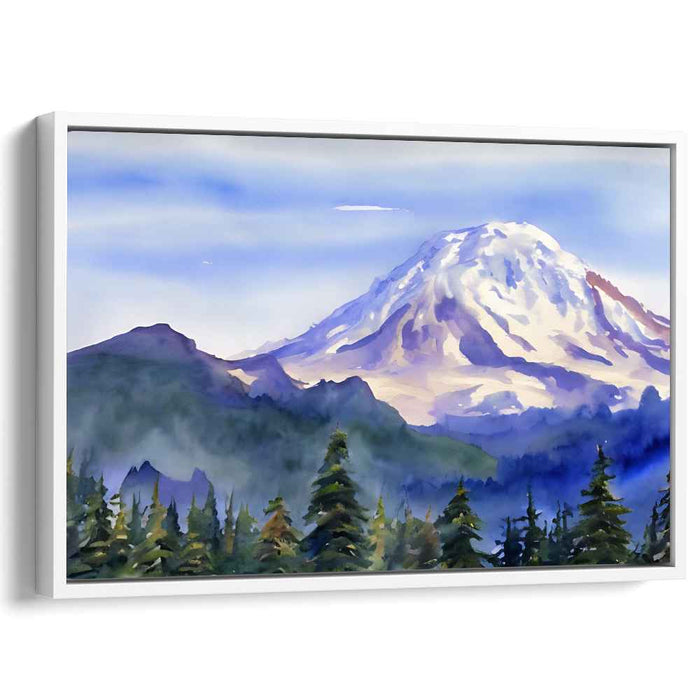 Frozen Peakscape: Snow-Capped Mountain Landscape Canvas Art Print