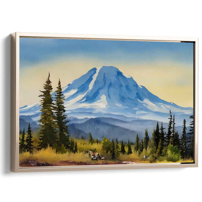 Whispering Serenity Mirage: Tranquil Landscape Watercolor Art Print