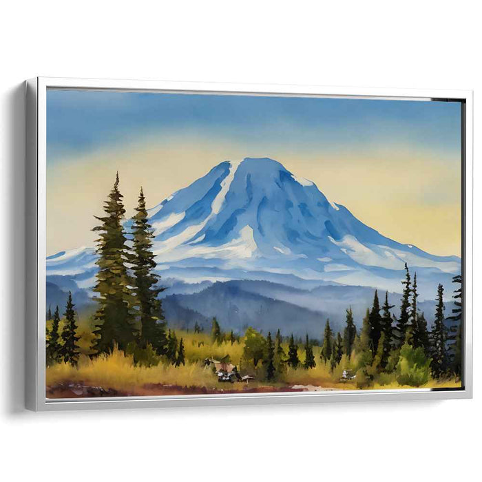 Whispering Serenity Mirage: Tranquil Landscape Watercolor Art Print