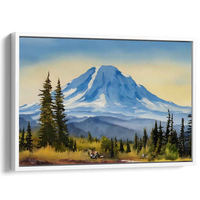 Whispering Serenity Mirage: Tranquil Landscape Watercolor Art Print