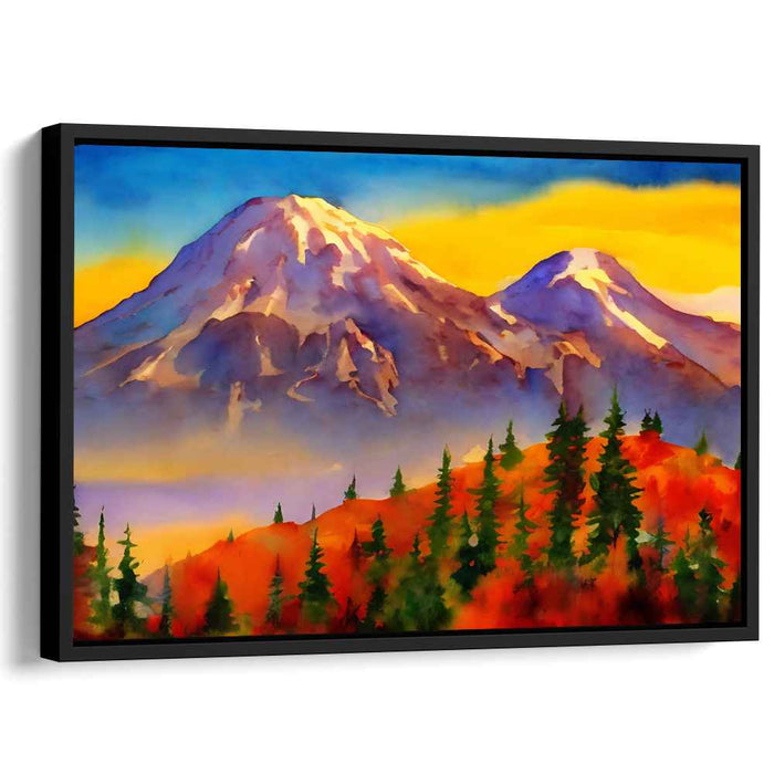 Euphoric Peaks Discovery: Vibrant Mountain Landscape Canvas Art