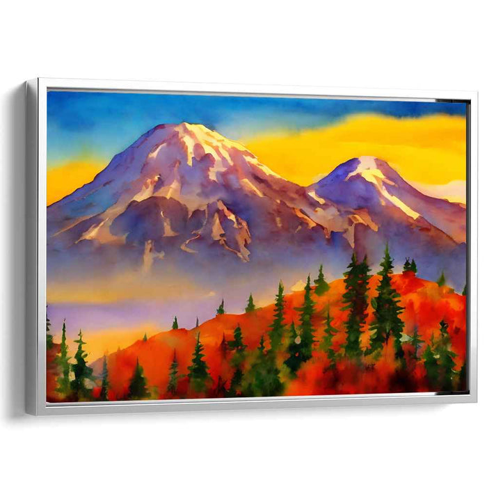 Euphoric Peaks Discovery: Vibrant Mountain Landscape Canvas Art