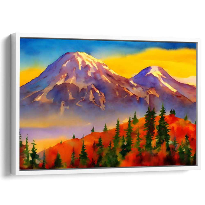 Euphoric Peaks Discovery: Vibrant Mountain Landscape Canvas Art