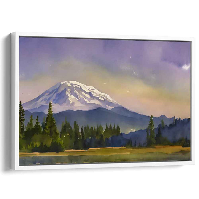 Majesty Peaks Watercolor: Serene Mountain Landscape Watercolor Art Print