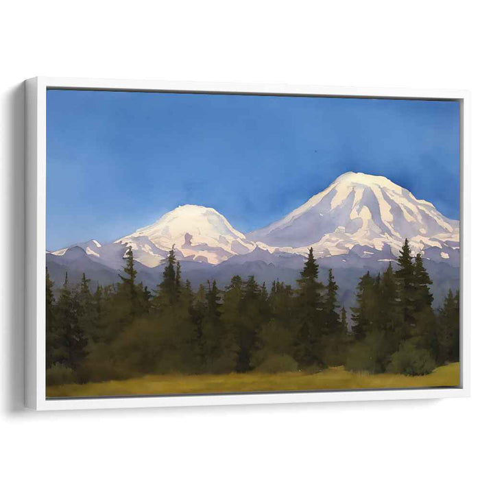 Mountain Zenith Gaze: Serene Mountain Landscape Canvas Art Print