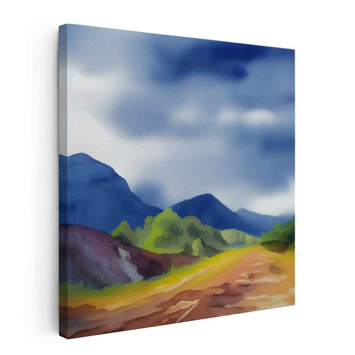 Serene Mountain Path: Tranquil Landscape Canvas Art Print
