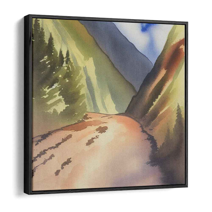 Pastel Horizon Symphony: Serene Watercolor Landscape Art