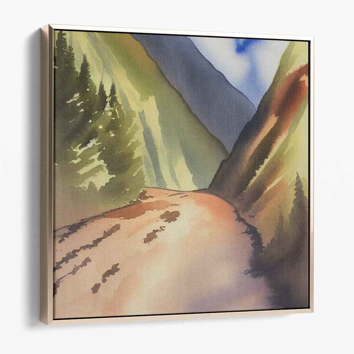 Pastel Horizon Symphony: Serene Watercolor Landscape Art