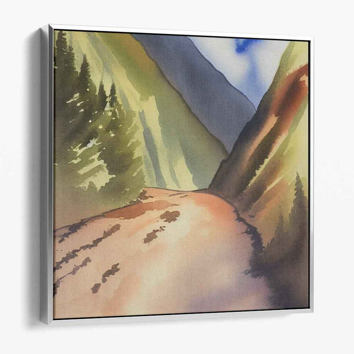 Pastel Horizon Symphony: Serene Watercolor Landscape Art