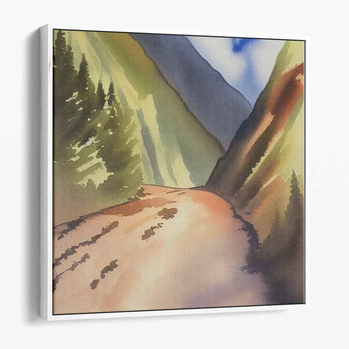 Pastel Horizon Symphony: Serene Watercolor Landscape Art