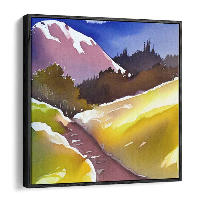 Whispering Aqua Melody: A Vivid Watercolor Landscape