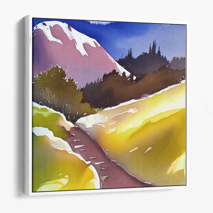 Whispering Aqua Melody: A Vivid Watercolor Landscape