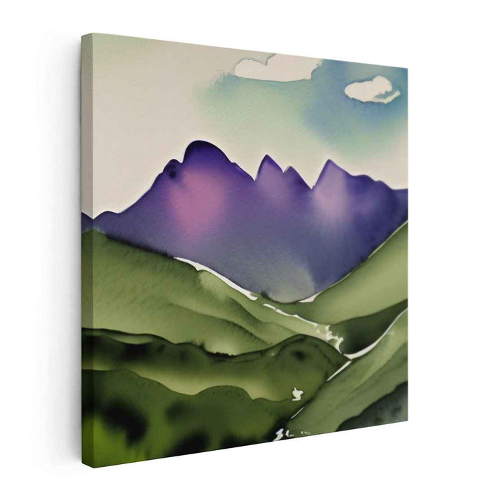 Arctic Melody: Abstract Landscape in Cool Tones Canvas Art
