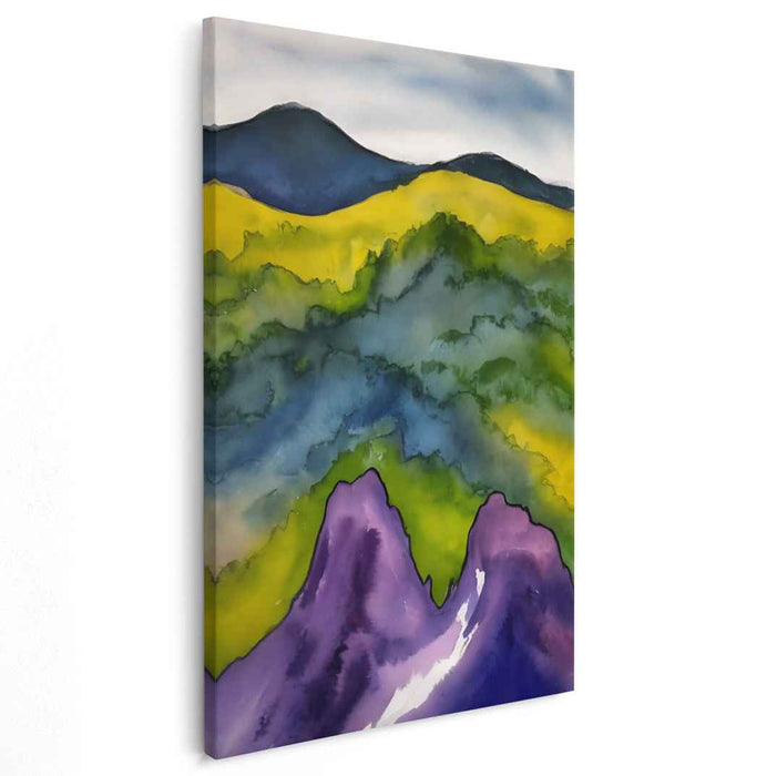 Majestic Harmony: Watercolor Landscape Canvas Art Print