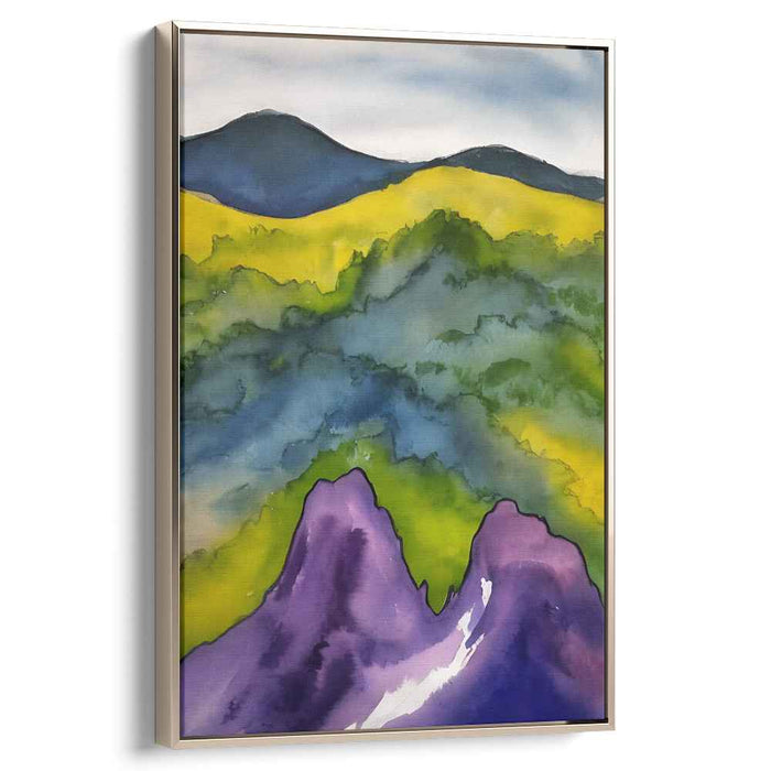 Majestic Harmony: Watercolor Landscape Canvas Art Print