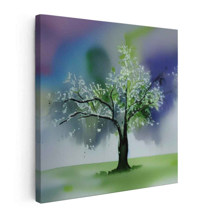 Ethereal Spring: Watercolor Symphony Tree Artwork
