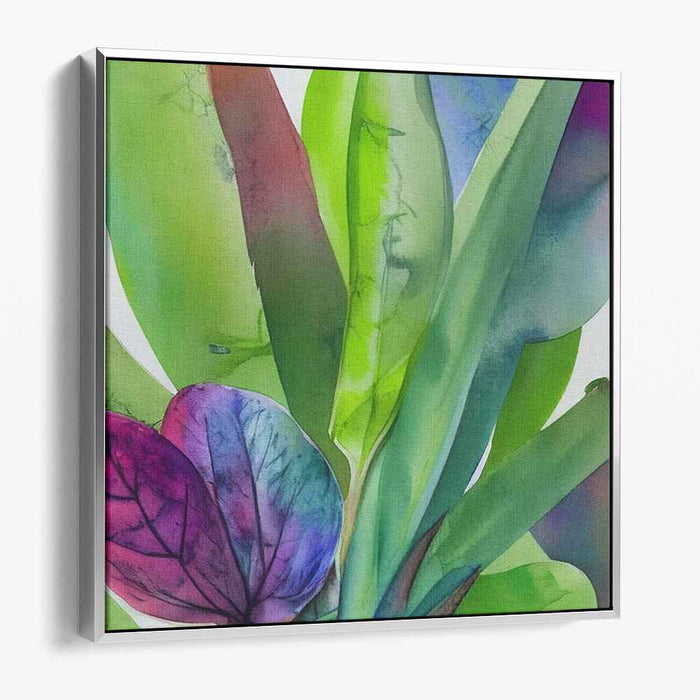 Floral Symphony Dreamscape Splash: Watercolor Botanical Bliss Canvas Art Print