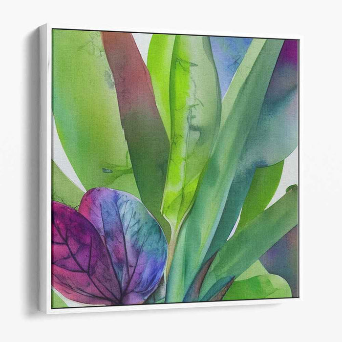 Floral Symphony Dreamscape Splash: Watercolor Botanical Bliss Canvas Art Print