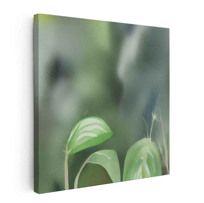 Tranquil Greens: Botanical Watercolor Leaf Study