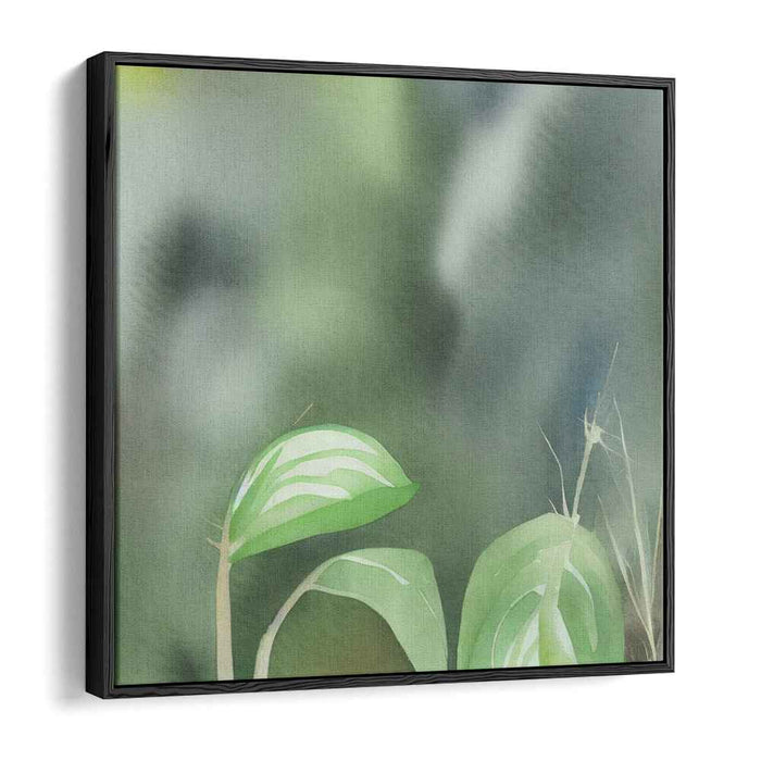 Tranquil Greens: Botanical Watercolor Leaf Study