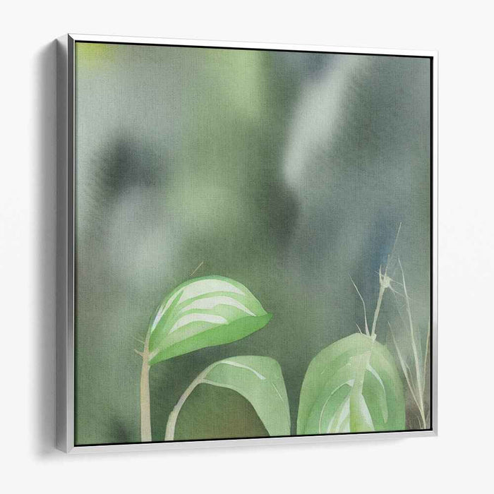 Tranquil Greens: Botanical Watercolor Leaf Study