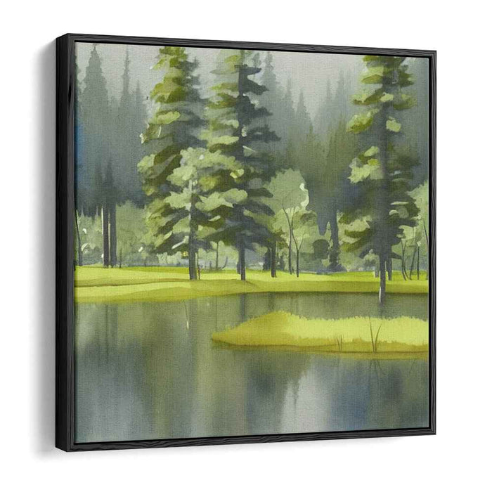 Ethereal Woods Reverie: Serene Forest Landscape Canvas Art Print