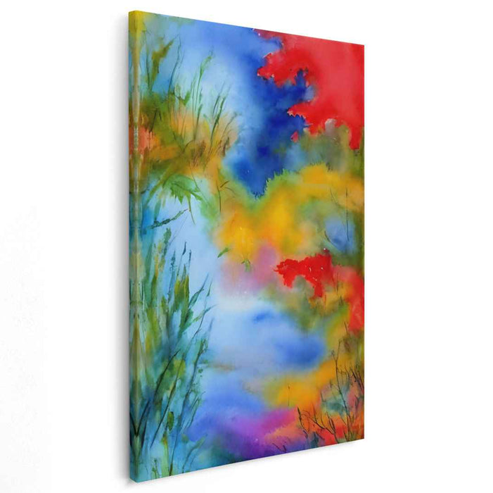 Vibrant Water Echoes: Lush Watercolor Symphony Canvas Art