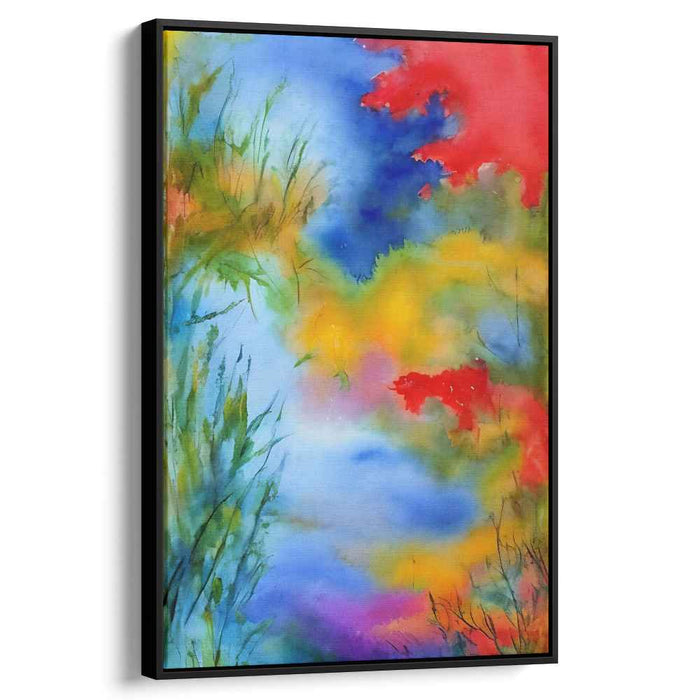 Vibrant Water Echoes: Lush Watercolor Symphony Canvas Art