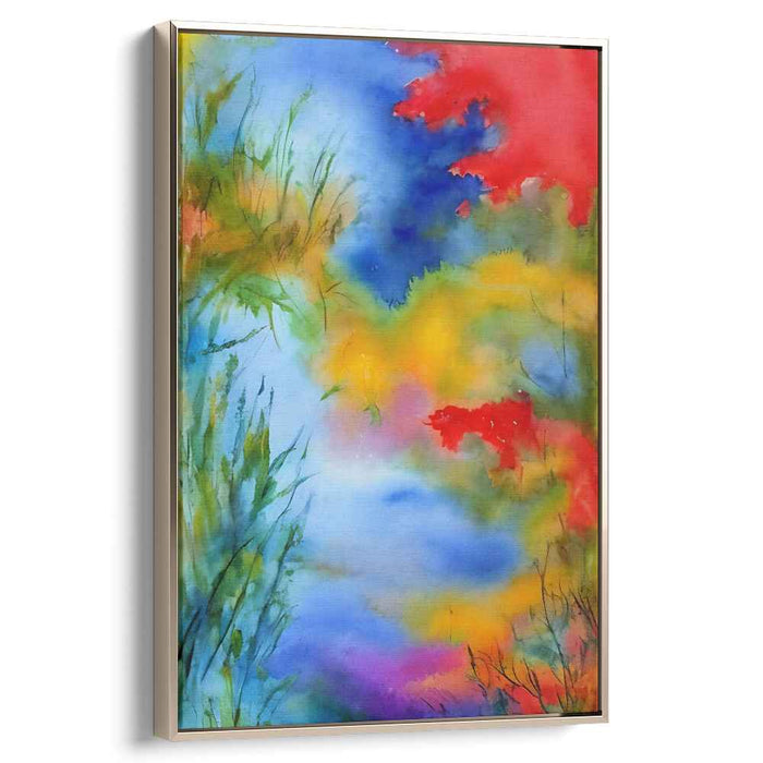 Vibrant Water Echoes: Lush Watercolor Symphony Canvas Art