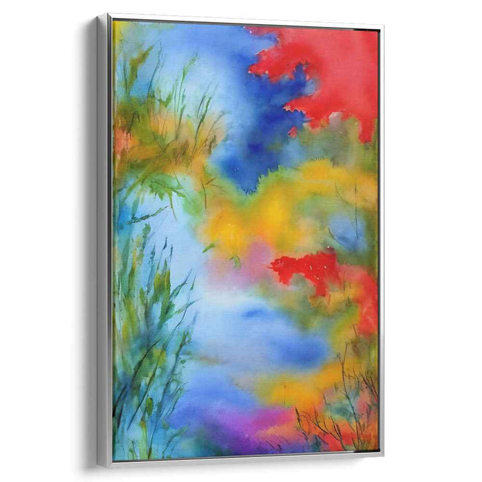 Vibrant Water Echoes: Lush Watercolor Symphony Canvas Art