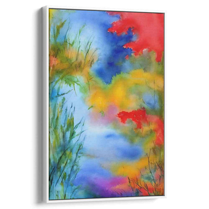 Vibrant Water Echoes: Lush Watercolor Symphony Canvas Art
