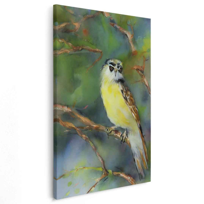 Coastal Aviary Illusion: Lifelike Watercolor Bird Canvas Art Print