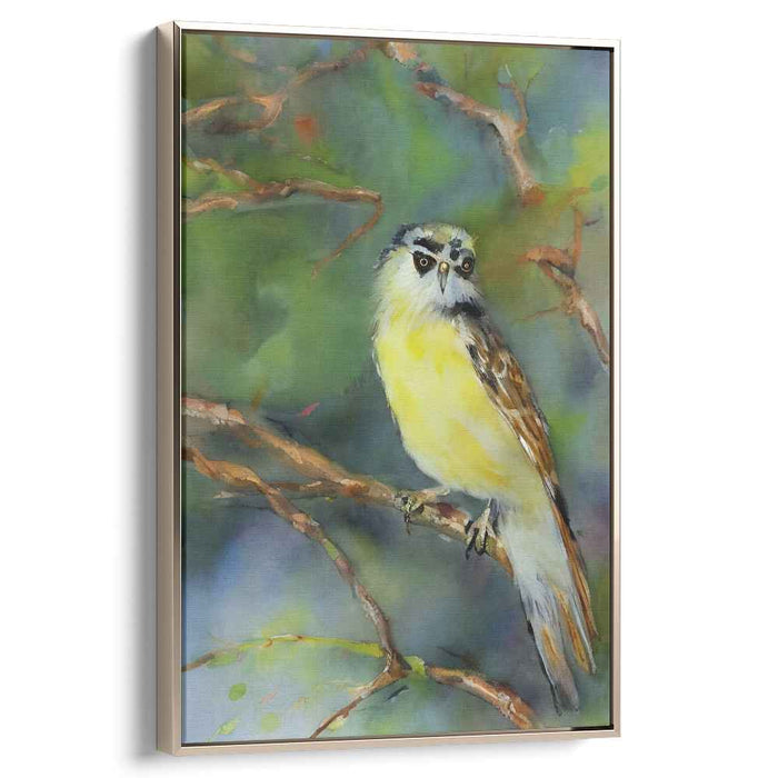 Coastal Aviary Illusion: Lifelike Watercolor Bird Canvas Art Print