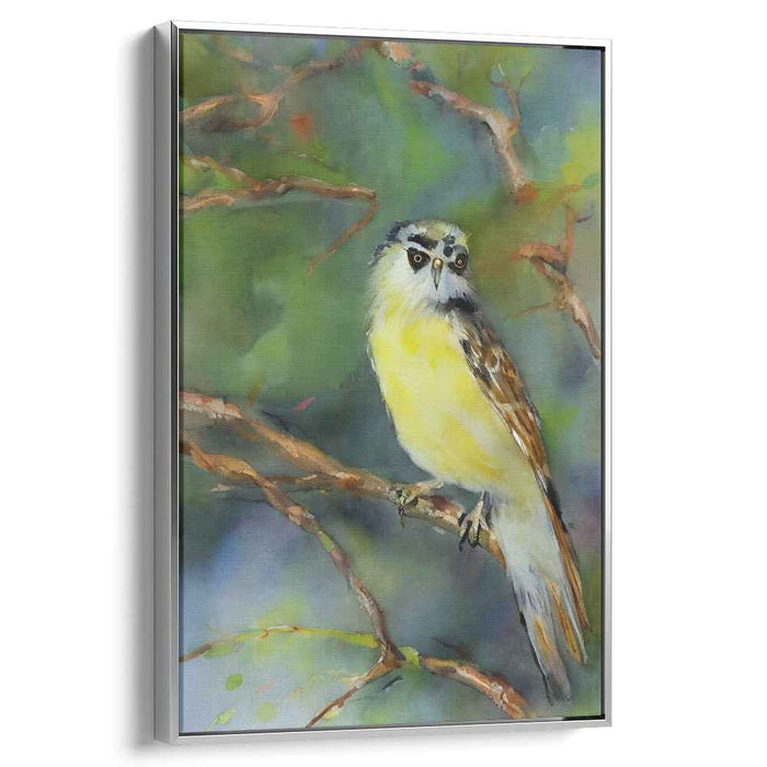Coastal Aviary Illusion: Lifelike Watercolor Bird Canvas Art Print
