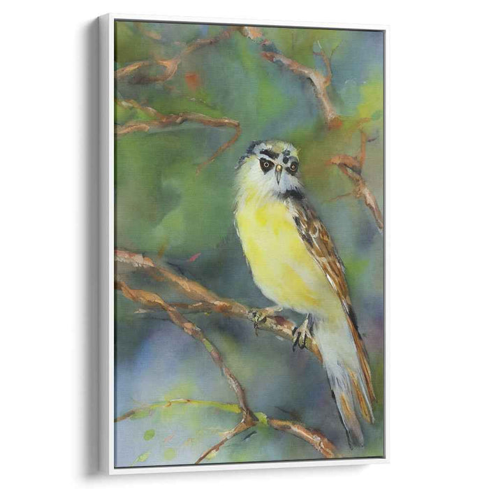 Coastal Aviary Illusion: Lifelike Watercolor Bird Canvas Art Print