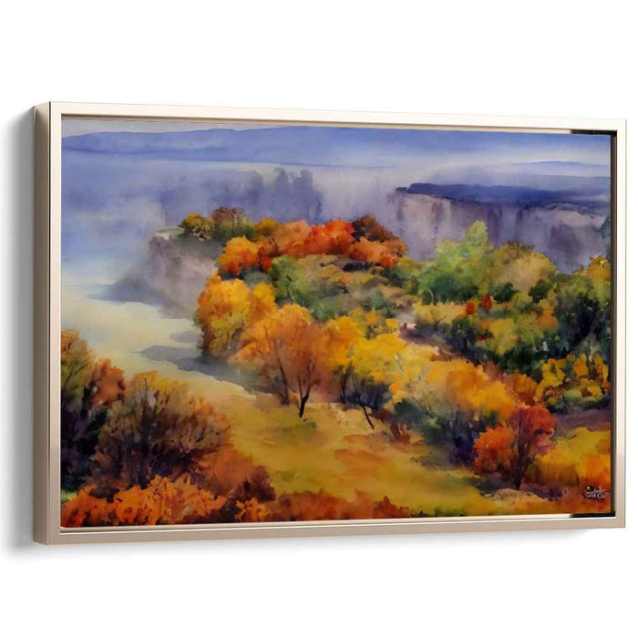 Veiled Woods: Watercolor Landscape of a Misty Forest