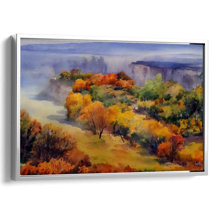 Veiled Woods: Watercolor Landscape of a Misty Forest