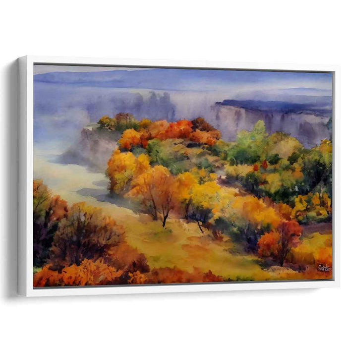 Veiled Woods: Watercolor Landscape of a Misty Forest