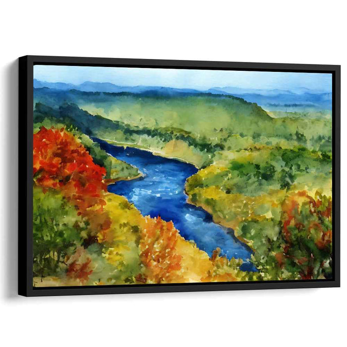 Enigmatic Forest Melodies: Autumn Landscape Watercolor Painting