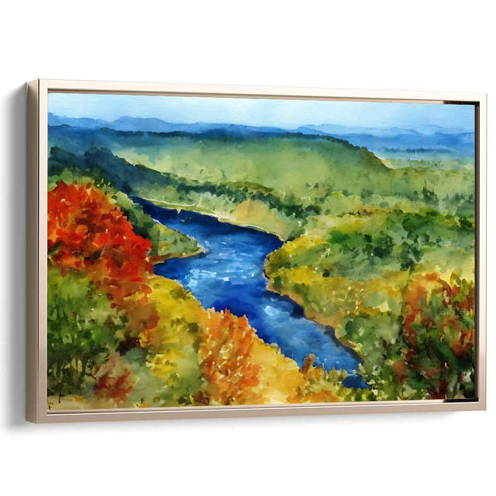 Enigmatic Forest Melodies: Autumn Landscape Watercolor Painting