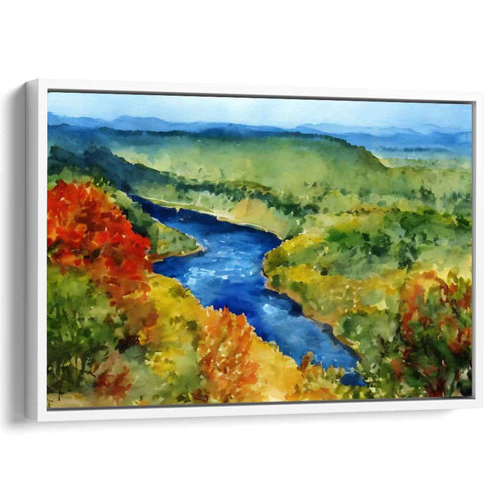 Enigmatic Forest Melodies: Autumn Landscape Watercolor Painting