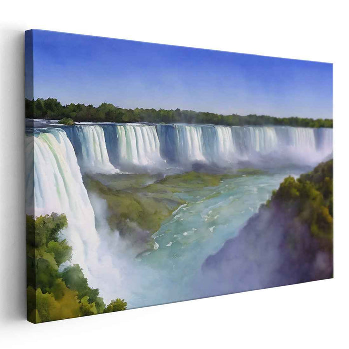 Tranquil Terrain View: Serene Landscape Canvas Art Print