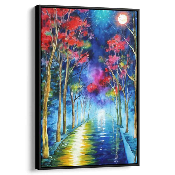Mystical Moonlit Path: Enchanting Landscape Canvas Art Print