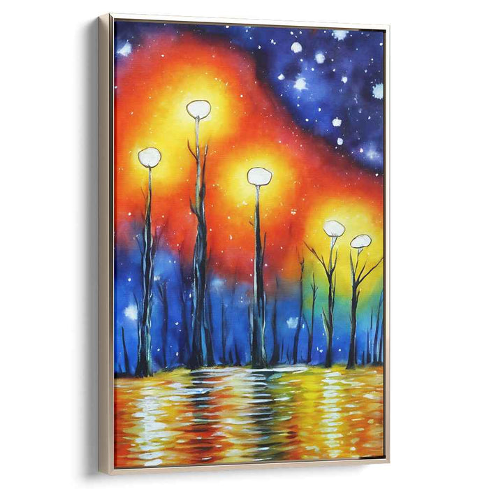 Galactic Arboreal Dreams: Surreal Cosmic Tree Canvas Art Print