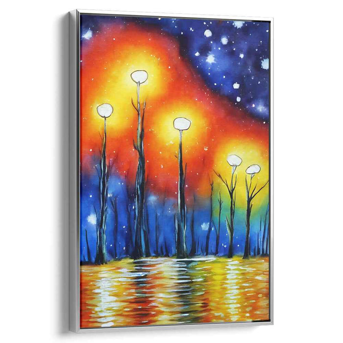 Galactic Arboreal Dreams: Surreal Cosmic Tree Canvas Art Print